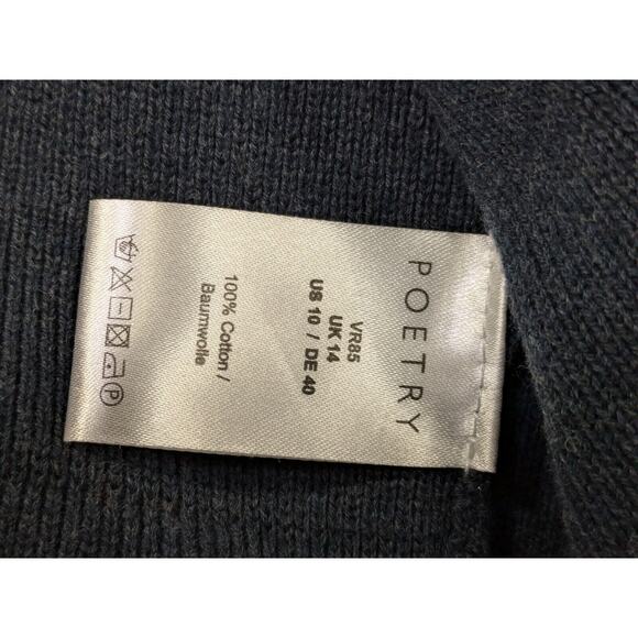 Poetry Open Cardigan Womens 10 Knit Unstructured Blazer Pockets Cotton Coatigan - Picture 4 of 12